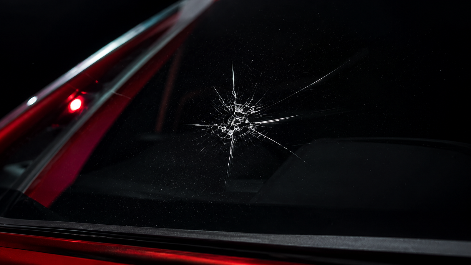 Before — cracked windshield